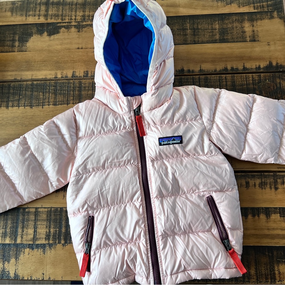 Infant pink Patagonia down winter coat